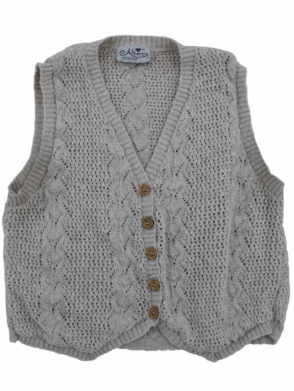 Vintage Alberoy Button-down Knit Sweater Vest
